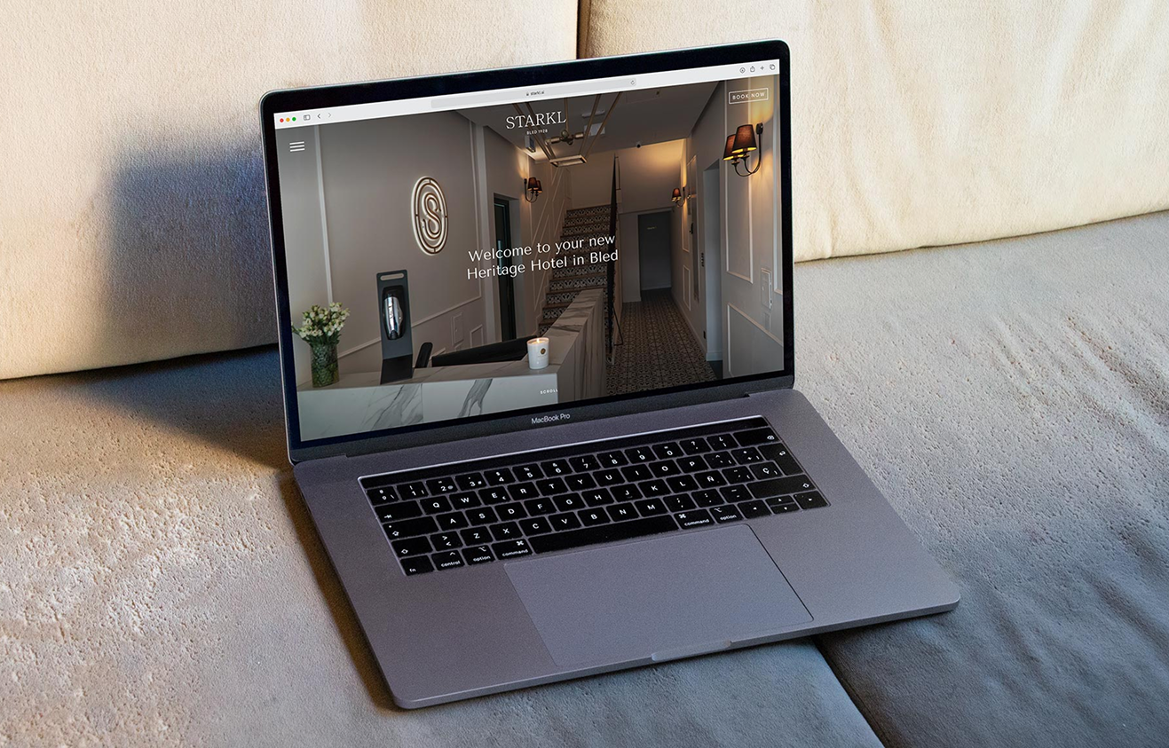 Hotel Starkl website on a laptop