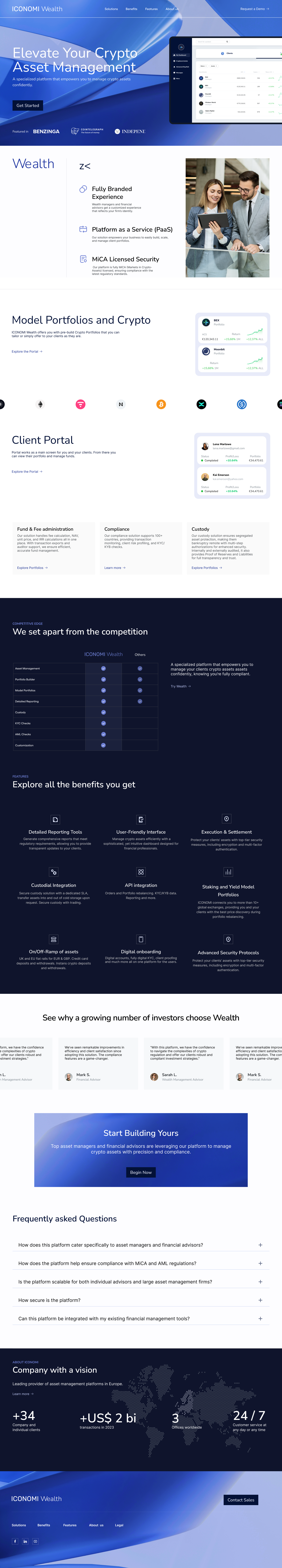 ICONOMI Wealth website, full page