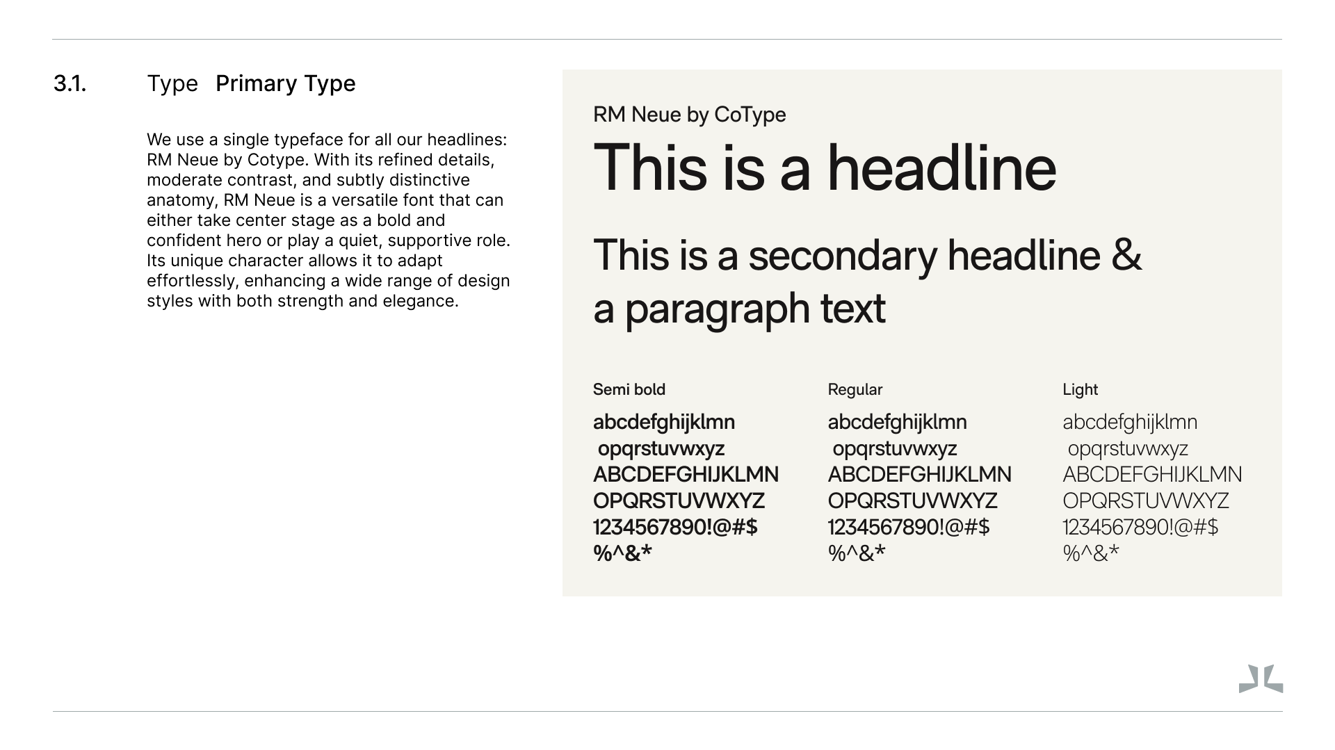 RM Neue by CoType, the LlamaRisk typeface