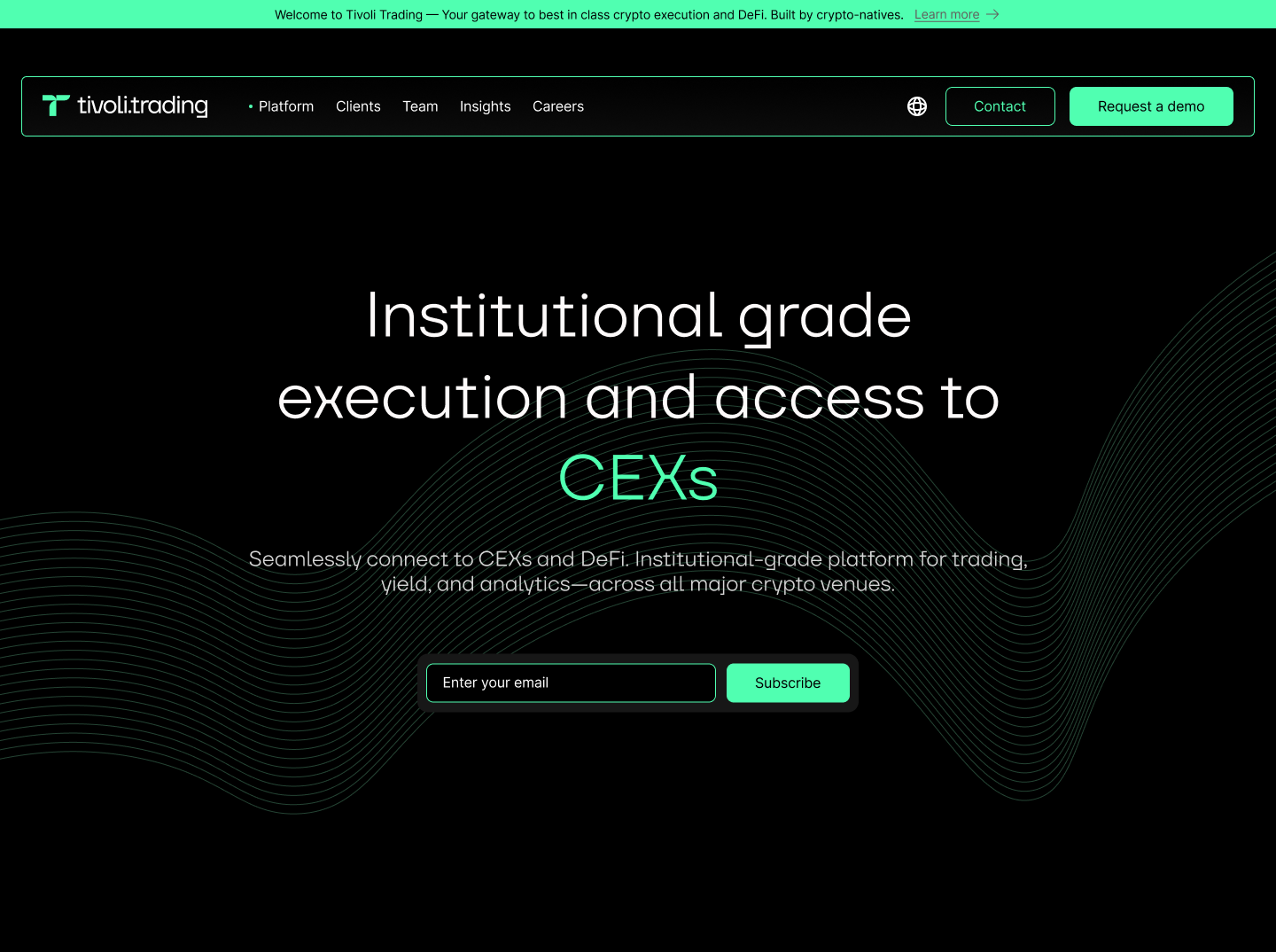 Tivoli Trading website home page